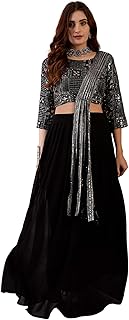 lymi label Georgette Zari Sequence Embroiderd Readymade Lehenga Choli With Attached Dupatta-picture-11