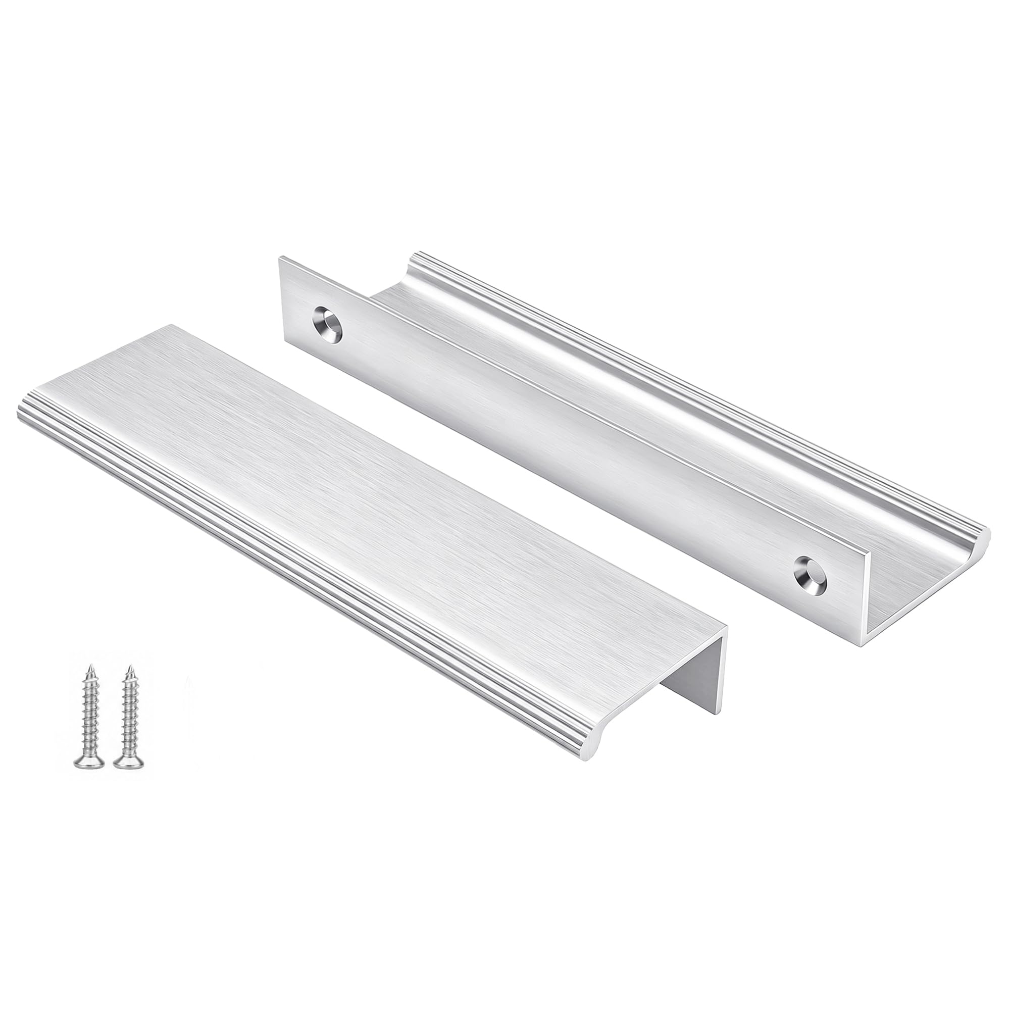 Peaha 10 Pack 4" Brushed Nickel Cabinet Pulls Drawer Handles Finger Pulls
