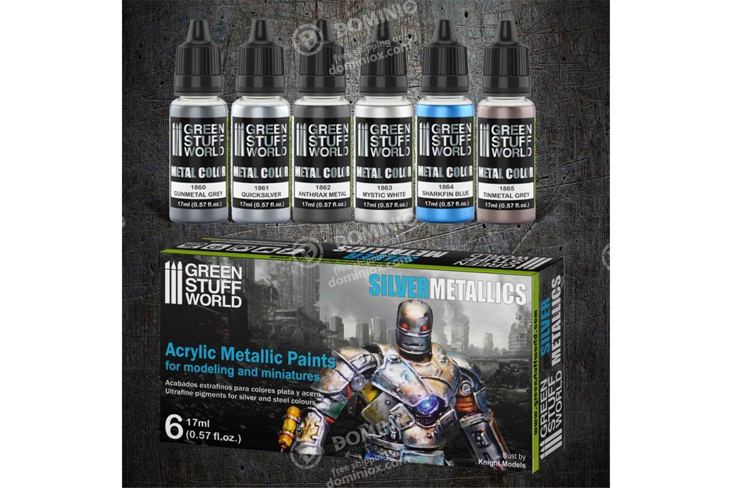 Green Stuff World Silver Metallic Paint Set