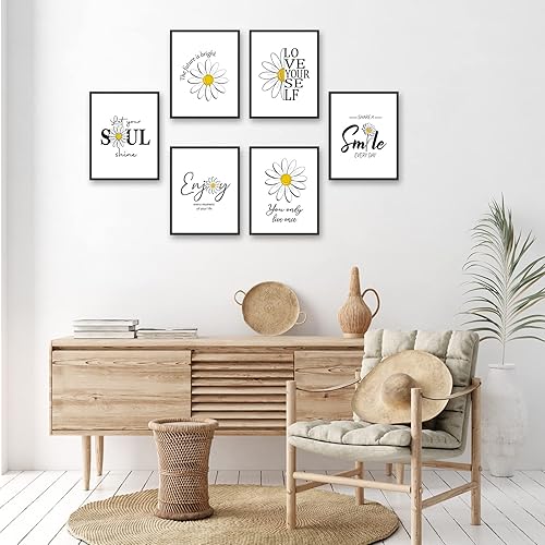 Miniatura 7 de HoozGee Arte de pared inspirador impreso motivacional para decoración de pared, oficina, dormitorio, citas positivas y refranes positivos,