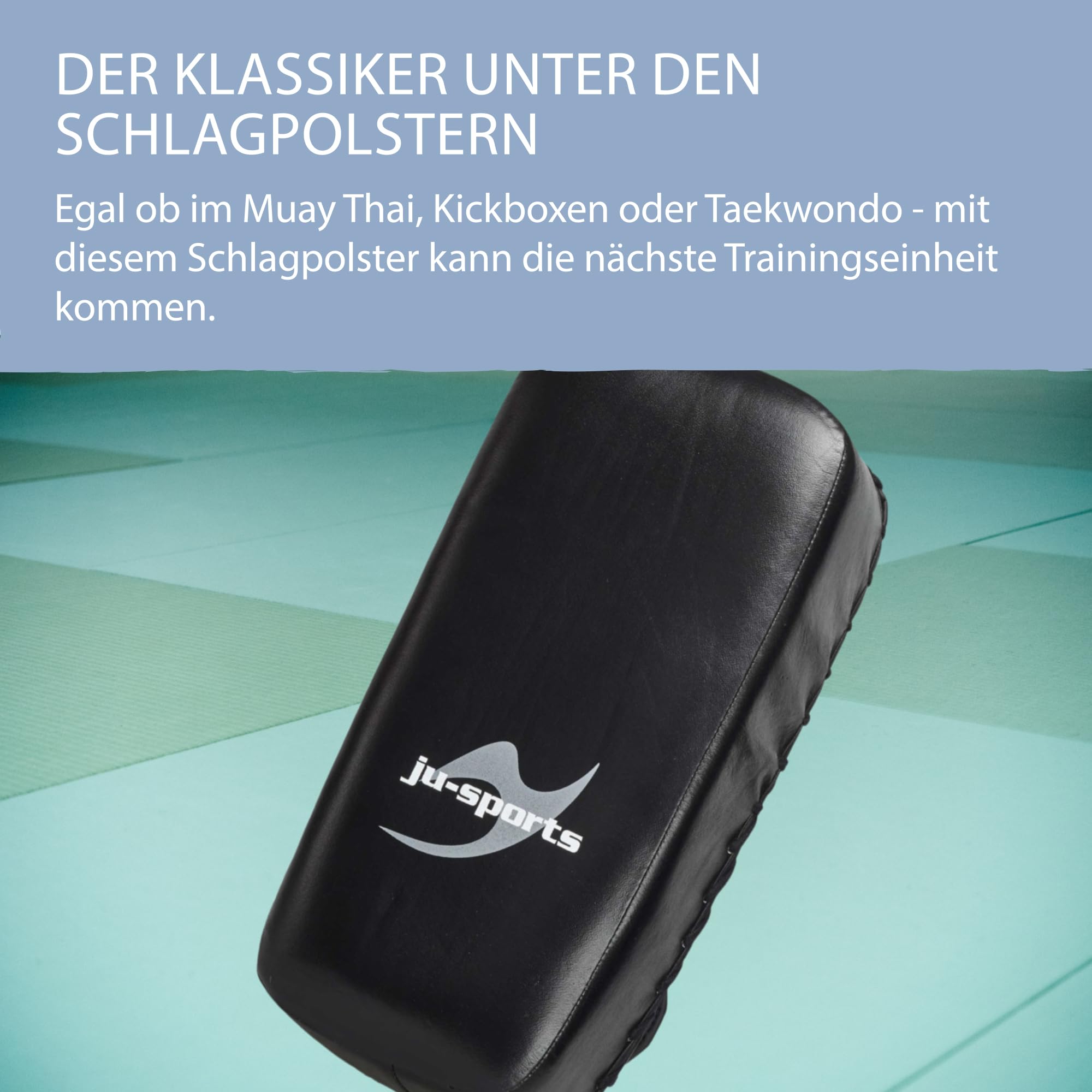 Ju-Sports Schlagpolster Kampfsport Muay Thai 1 STK. I Große Pratze aus Leder ideal zum Trainieren von Kicks I 2 Klettschlaufen für Halt I 41x21x12,5cm