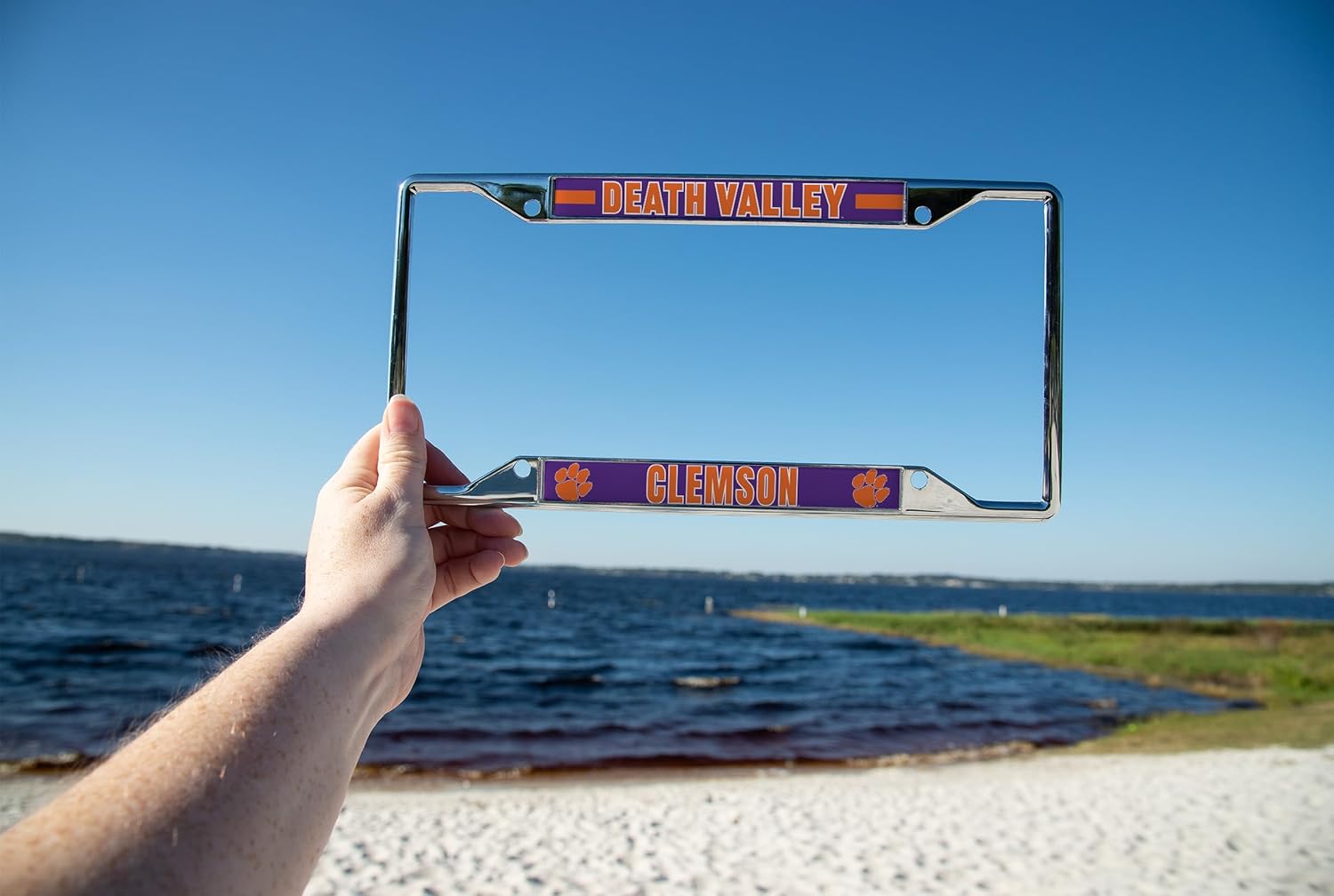 Desert Cactus Clemson University License Plate Frame Tigers Holder for Front or Back of Car Metal Car Tag Holder Officially Licensed (Slogan 2) - Image 5