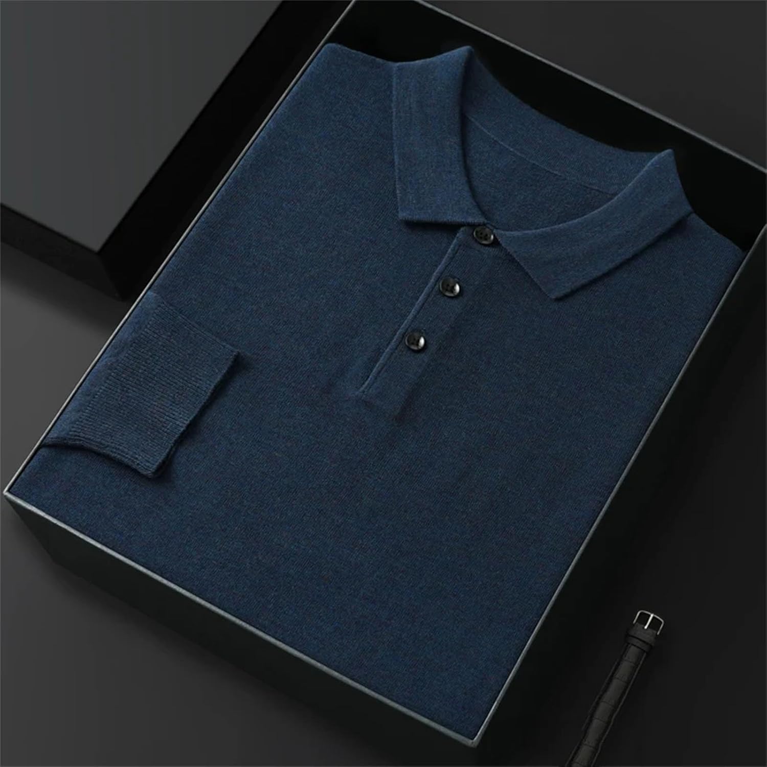 Men's High Collar Worsted Wool Long-Sleeved T-Shirt Business Casual Sweater Pullover Cashmere Bottoming Shirt