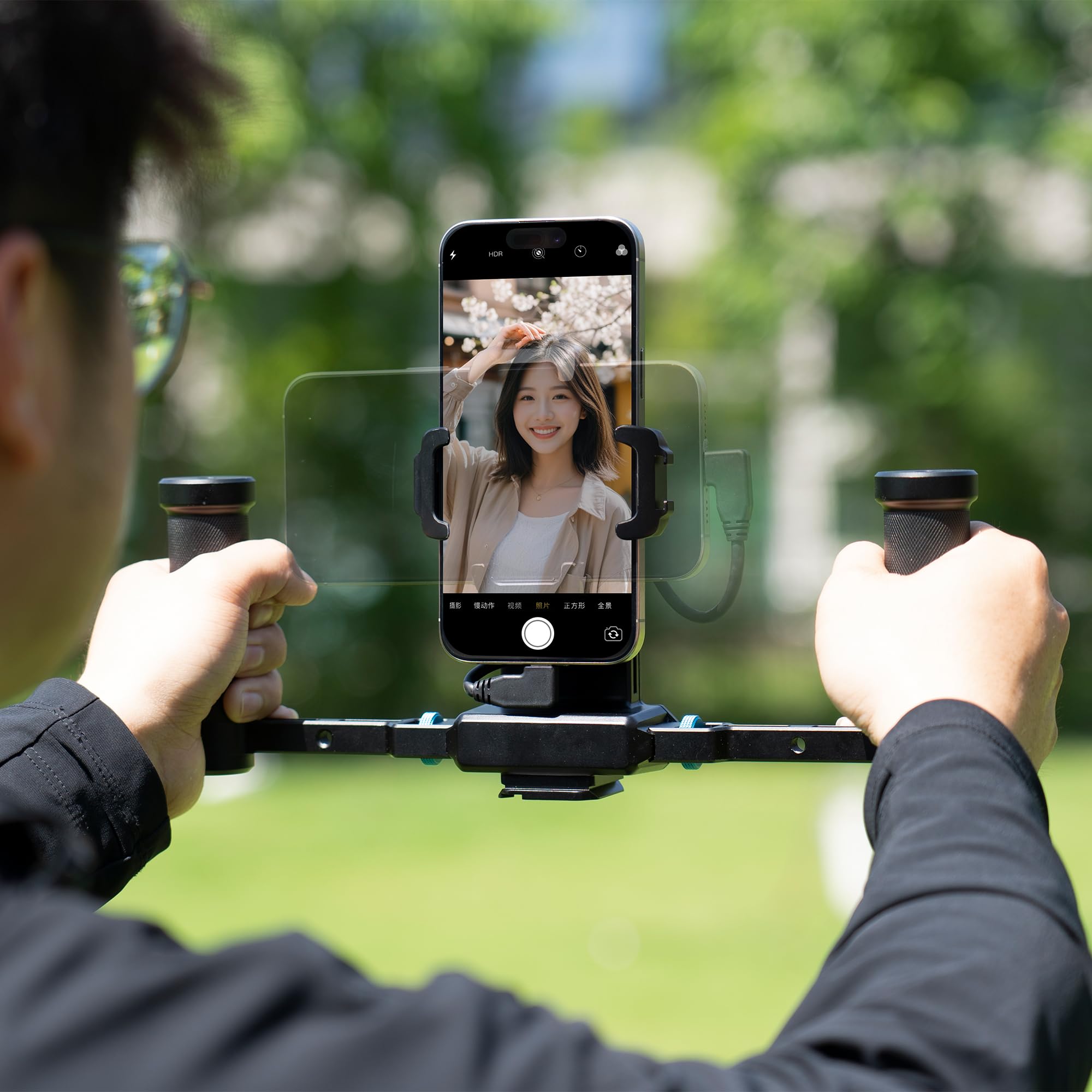 FeiyuTech Smartphone Video Rig con ventola, 3 connettori Type-C Arca-Quick-Release, registrazione orizzontale/verticale, telaio professionale