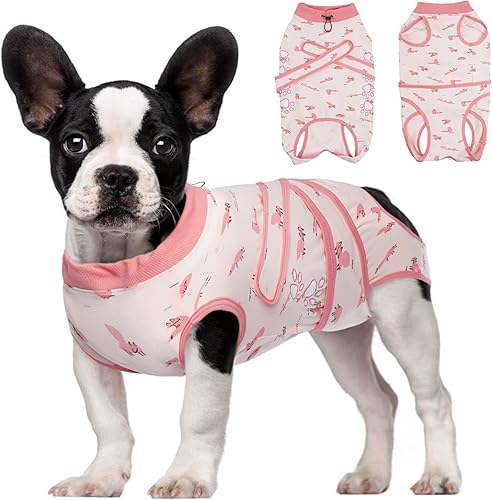 Miniatura 9 de T'CHAQUE Traje de recuperación cómodo para perros después de cirugía, alternativa para heridas abdominales, collar electrónicocono, mameluco