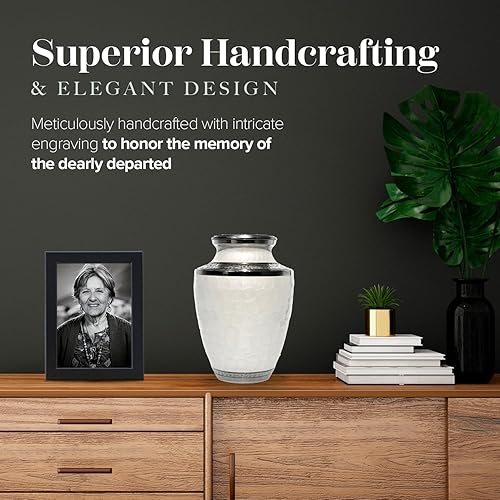 Miniatura 9 de Eternal Harmony Urna grande para cenizas, urna de cremación masculina y femenina para cenizas humanas con acabados elegantes, sello seguro y bolsa