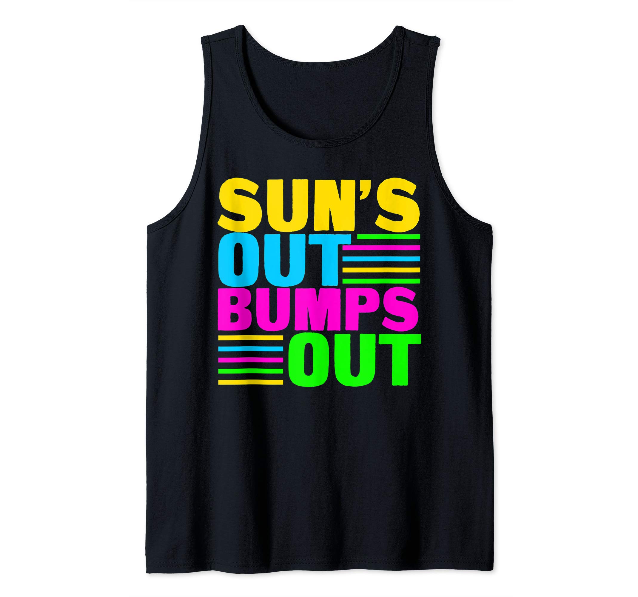 Sun's out Bumps Out for Summer Retro 80s style Typography Tank Top