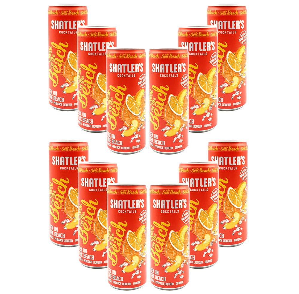 Shatlers Cocktail - 12er Set Shatlers Sex on the Beach 0,25L (10,1% Vol) inklusive Pfand EINWEG - Shatlers Cocktail - Ready to Go- [Enthält Sulfite]
