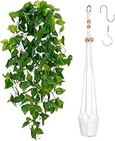 Vista 12 de BLEUM CADE Plantas Colgantes Falsas, 2pcs Planta Colgante Artificial, Enredaderas Falsas de Color Morado Profundo Planta Colgante para Pared Hogar