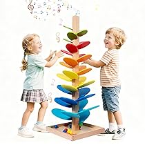 Giochi Bambini Montessori 30 Pezzi, Giochi in Legno Ecologico e Robusto, Arcobaleno 6 Colori, per Bambini da 3 Anni in Poi, Ideale come Regalo di Festa