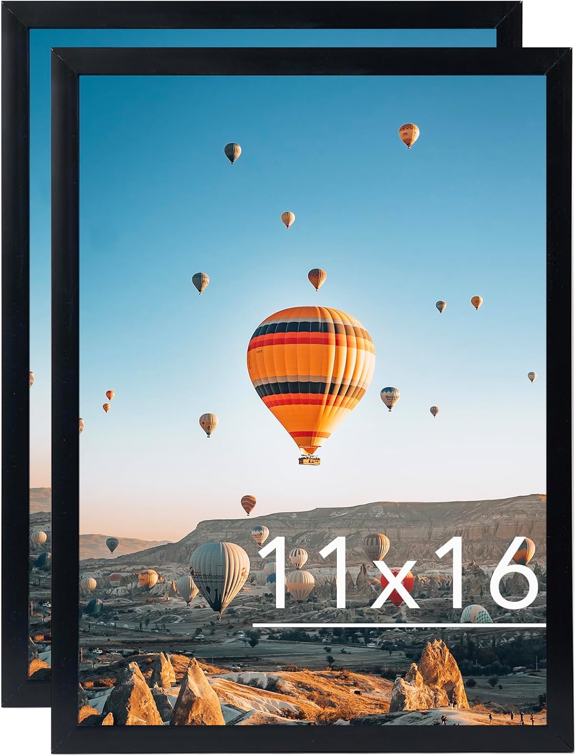 19.25x26.75 Puzzles Frame Set of 2, Display 18x24 with Mat or 19.25 x 26.75 without, Wall Hanging 19.25 by 26.75 Picture Frame for Poster Photo Canvas Picture Puzzles, 2 Pack, Black