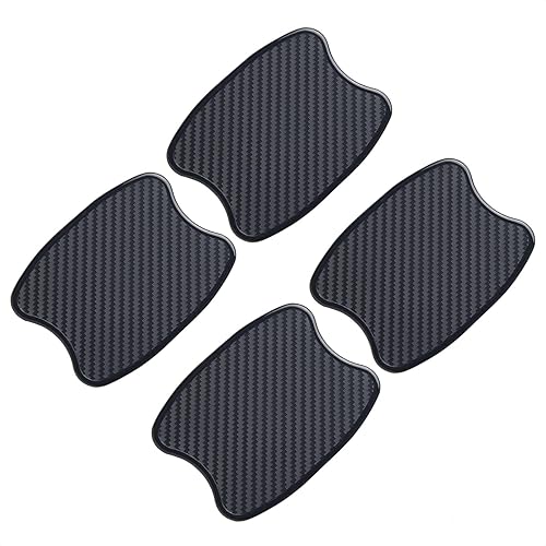Miniatura 8 de Tangsen - 4 piezas, universal TPU 3D textura de fibra de carbono, pad protector que personaliza la manija de la puerta del coche.