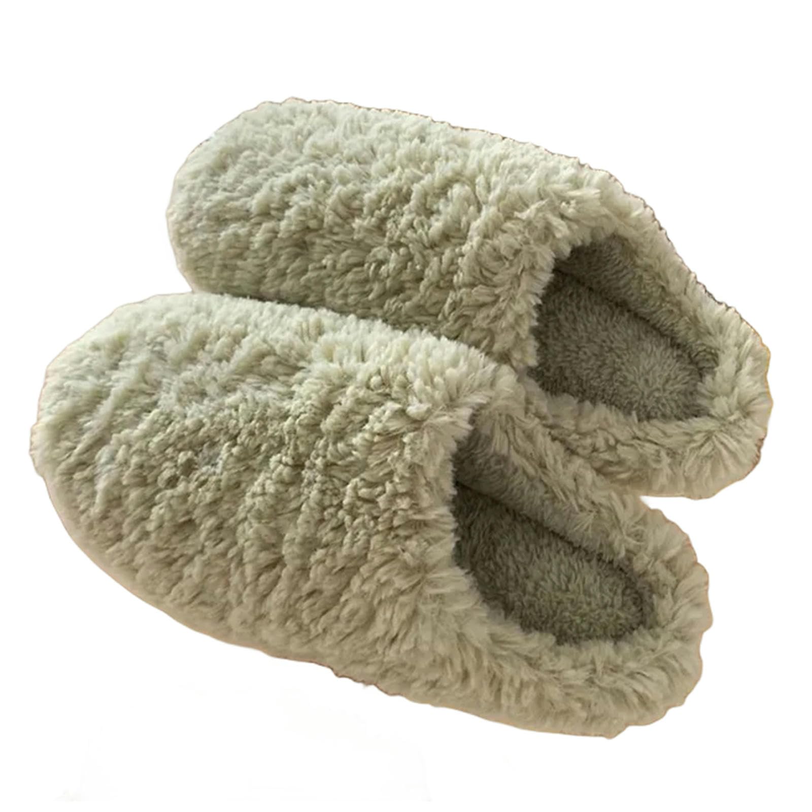 MdybF Pantuflas de casa de color sólido para mujeres y niñas, lindas pantuflas de invierno cálidas para el hogar, zapatos de mujer