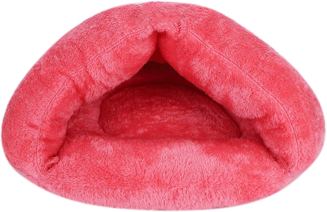Small Dog Tent Cave House Bed Pet Warm Indoor Nest Hole Portable Soft Winter Sleeping Washable Cushion Mat Foldable Room for Small Cat Rabbit Animals(Weight Less 3.5kg)
