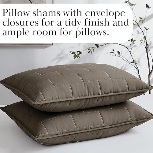 Vista 97 de Southshore Fine Living - Juego de funda acolchada de 6 piezas, diseño de hojas botánicas, color azul Hojas Botánicas Azul