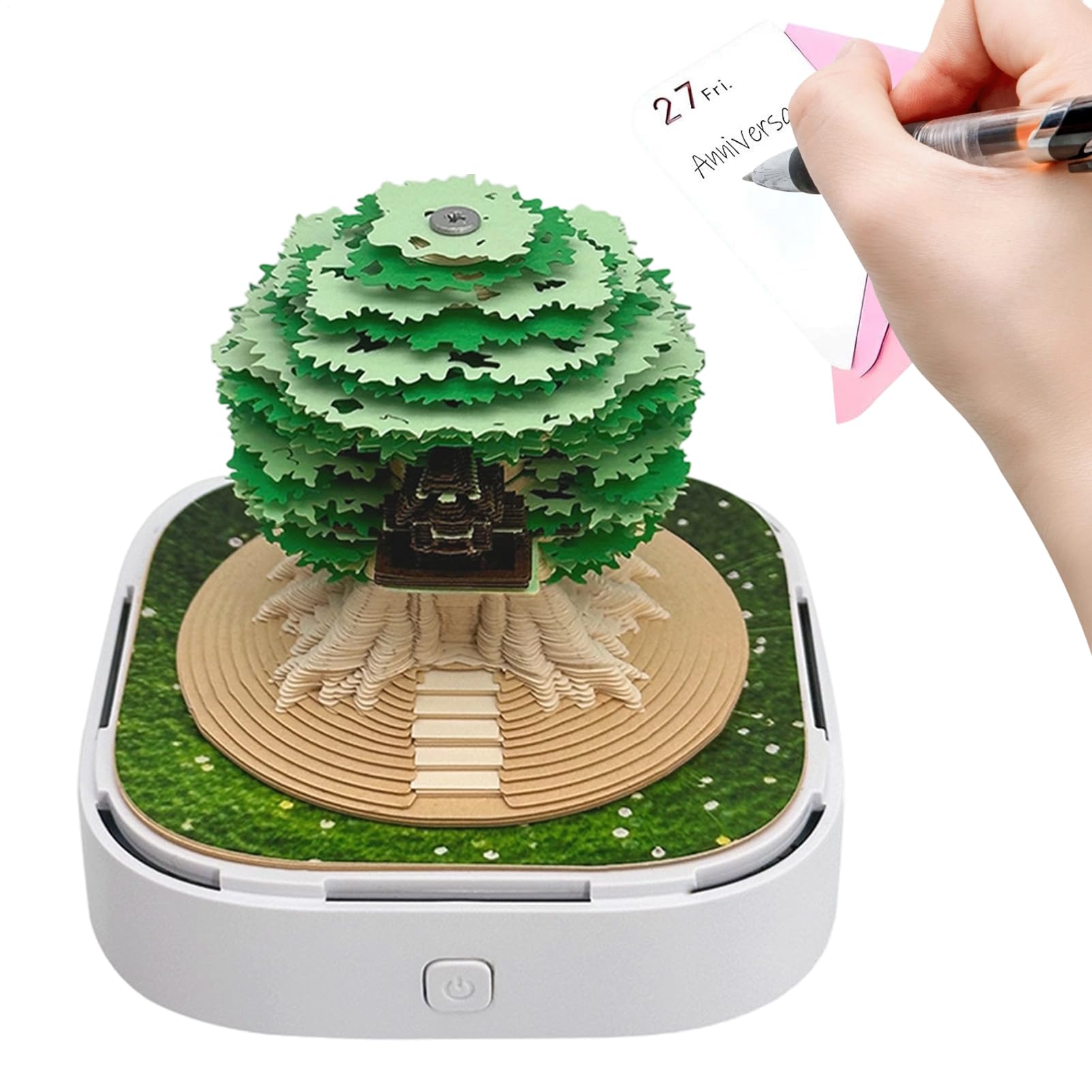 Kalendarz 3D 2026 Fortune Tree House 2026 Kalendarz Biurkowy | Stojący Notatnik Dekoracja Talii Dla Dorosłych Studentów Nauczycieli