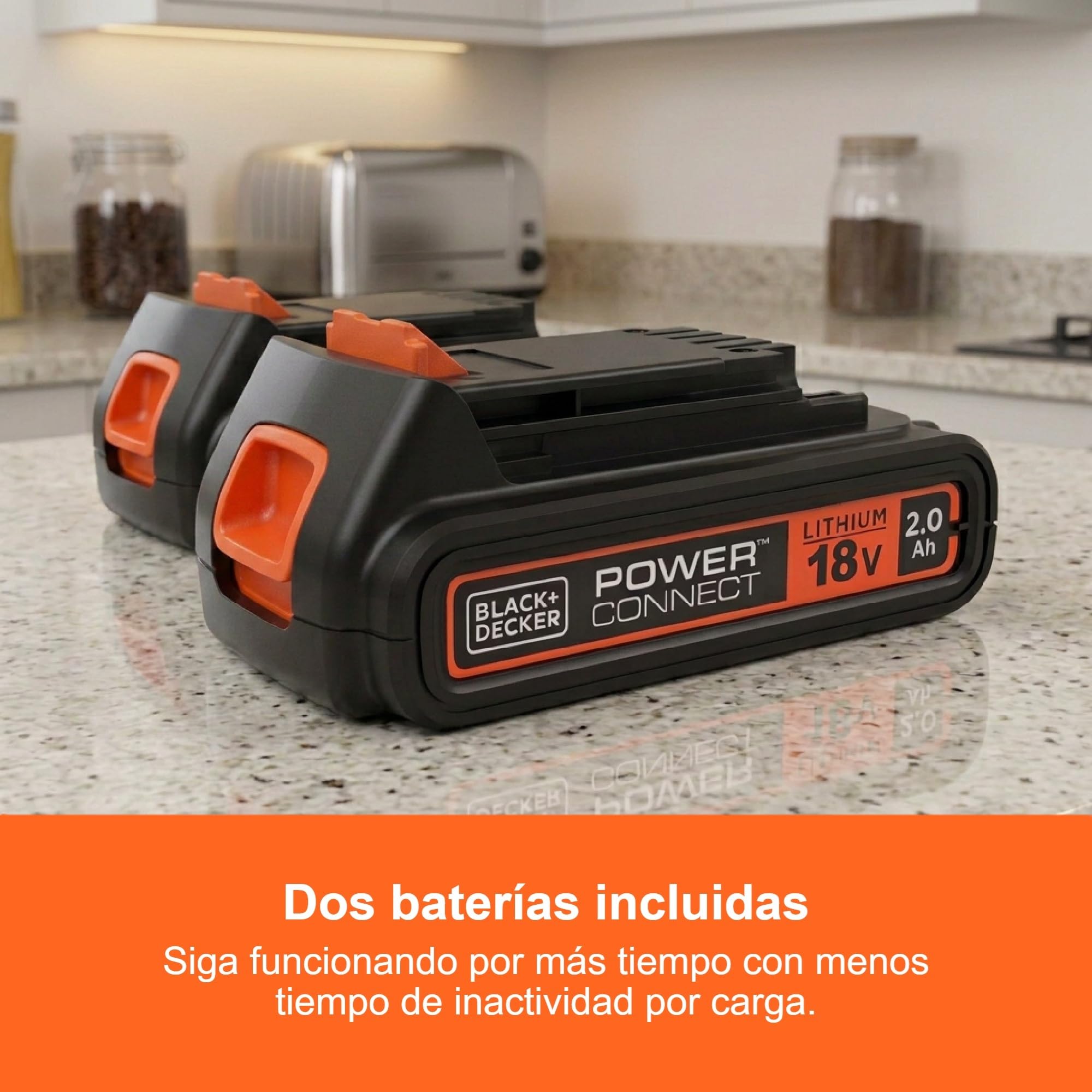 BLACK+DECKER Taladro Percutor sin Escobillas de 18V con 1 Batería de 4.0Ah y 1 Batería de 2.5Ah, 50 Accesorios, Cargador Rápido de 1A y Bolsa de Transporte, BL188ME2SA-QW
