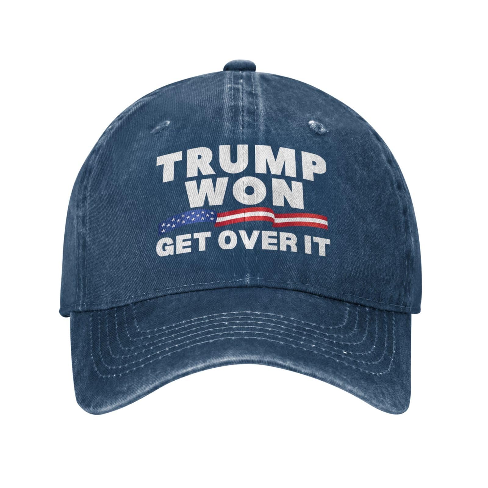 Anceky Trump Won Cap Get Over It 2024 Election We Took America Back Low Profile Denim Hat