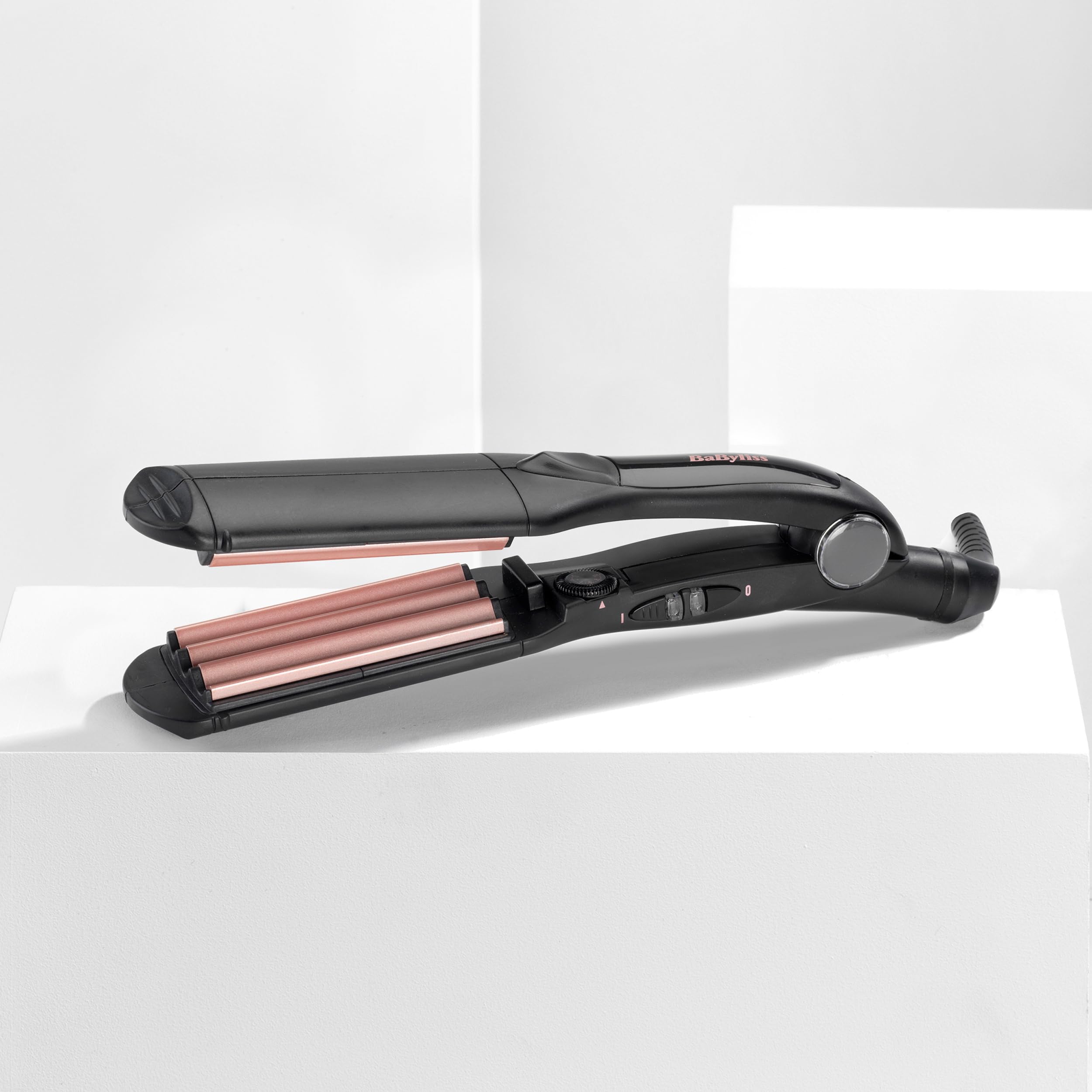 BaByliss Plancha de Crimpar - placas de cerámica con turmalina, 10 temperaturas hasta 210°C, herramienta profesional para crear volumen y textura, Rizador, Texturizador, Negro, 2165CE
