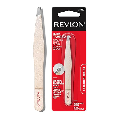Revlon Designer Series - Pinzas inclinadas de alta precisión, hechas con acero inoxidable de larga duración, 1 unidad