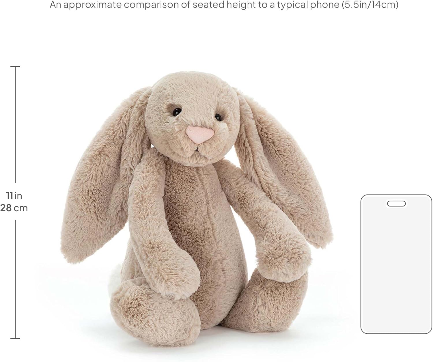 Jellycat Bashful Beige Bunny Stuffed Animal, Large 14 inches - Rabbit and Bunny Plush Toy - Classic Children's Gift