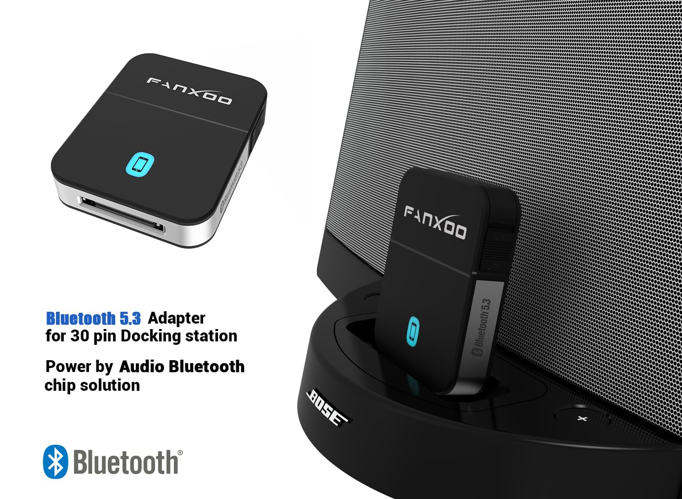 DockPro Adaptateur Bluetooth SoundDock 30 Broches iPod 5.0 Compatible iPhone iPod Station d'accueil