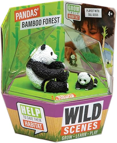 Wild Scenes - Bosque de bambú de Pandas, kit de cultivo y juego, juguete de conservación de vida silvestre respetuoso con el medio ambiente, juego