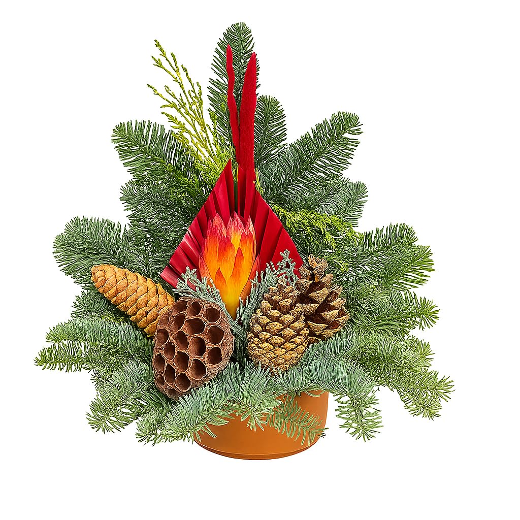 Grabschale Rot Hochwertiges Allerheiligengesteck mit Topf aus Naturmaterialien Grabdeko Totensonntag Grabgesteck Allerheiligen Grabschmuck Trauergesteck Grabdekoration Grabkranz Urnengesteck Gesteck