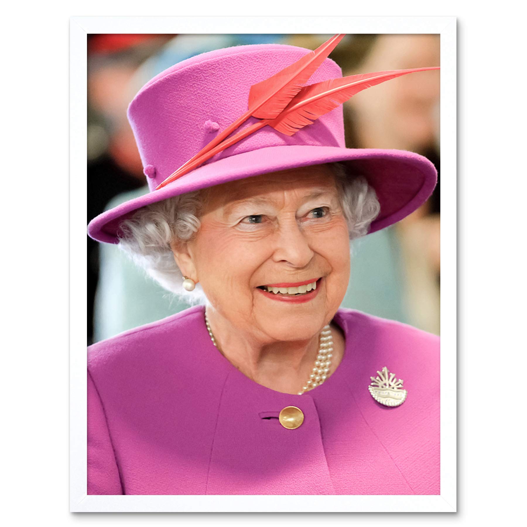 Rouse Portrait Queen Elizabeth II England Photo Art Print Framed Poster Wall Decor 12x16 inch