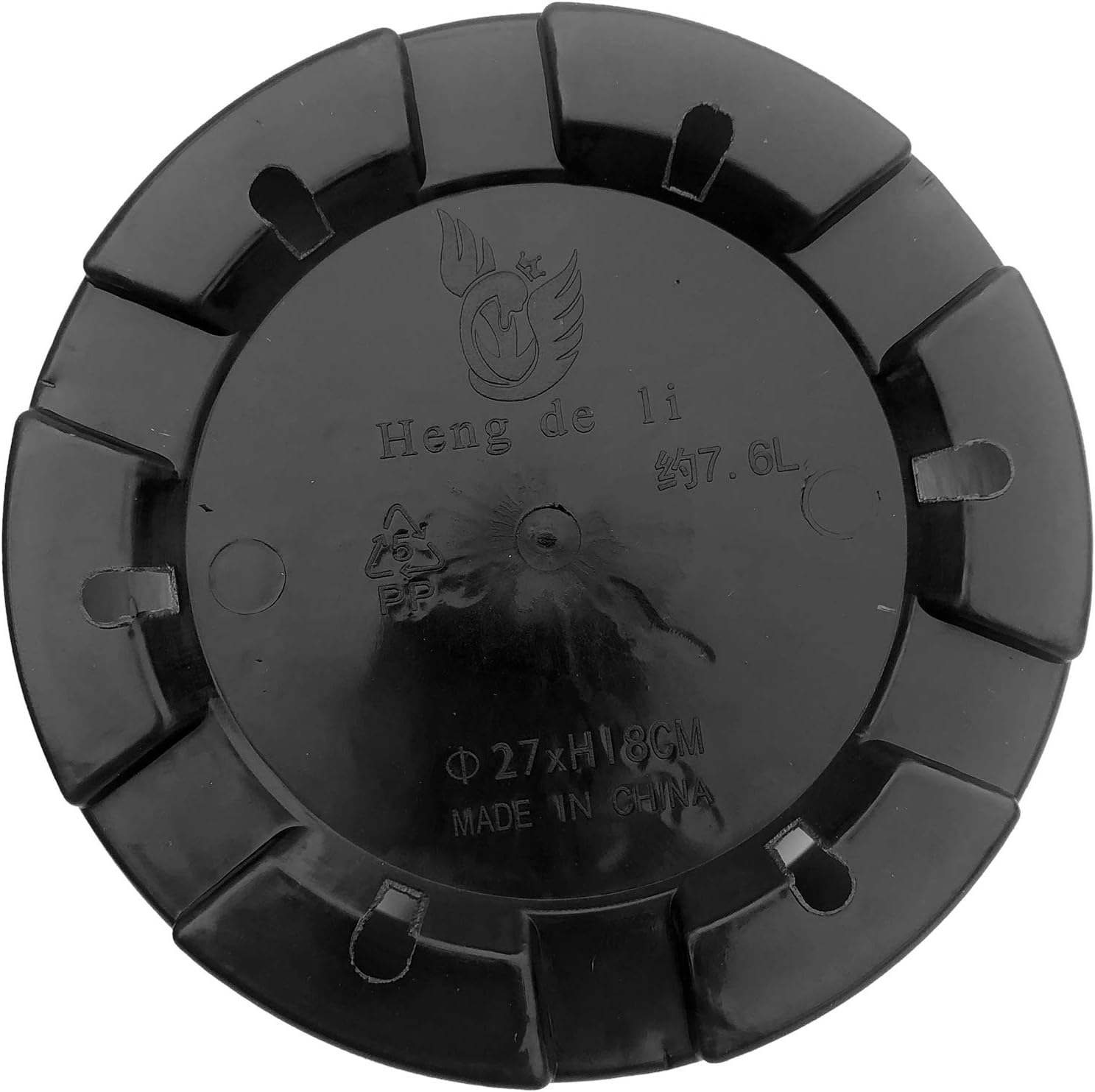 8 pcs / 1.76 Trade-Gallon Diameter 8.62 inch Black Plastic Shallow Pots for Flower,Vegetables, Succulent Plants Nursery in The Garden Indoor Outdoor, Diameter 8 inch -9 inch (BLP43-8)