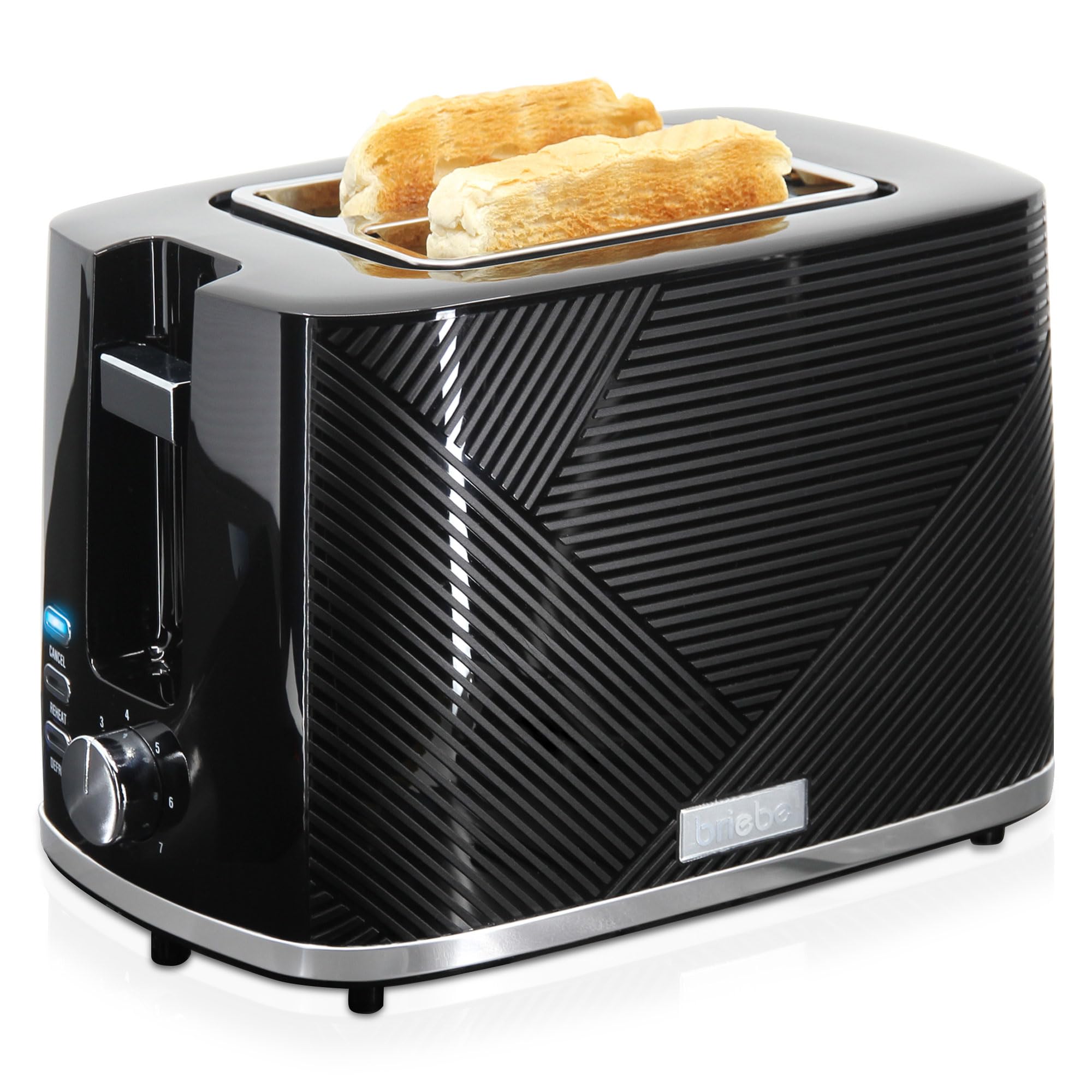 briebe Elegance Ensemble Grille Pain 2 Fentes Tranches Larges + Bouilloire Électrique 1,7 L, 2200W, sans BPA + Cafetière Filtre 10 Tasses, Pack Petit Déjeuner Électroménager, Design Moderne, Noir