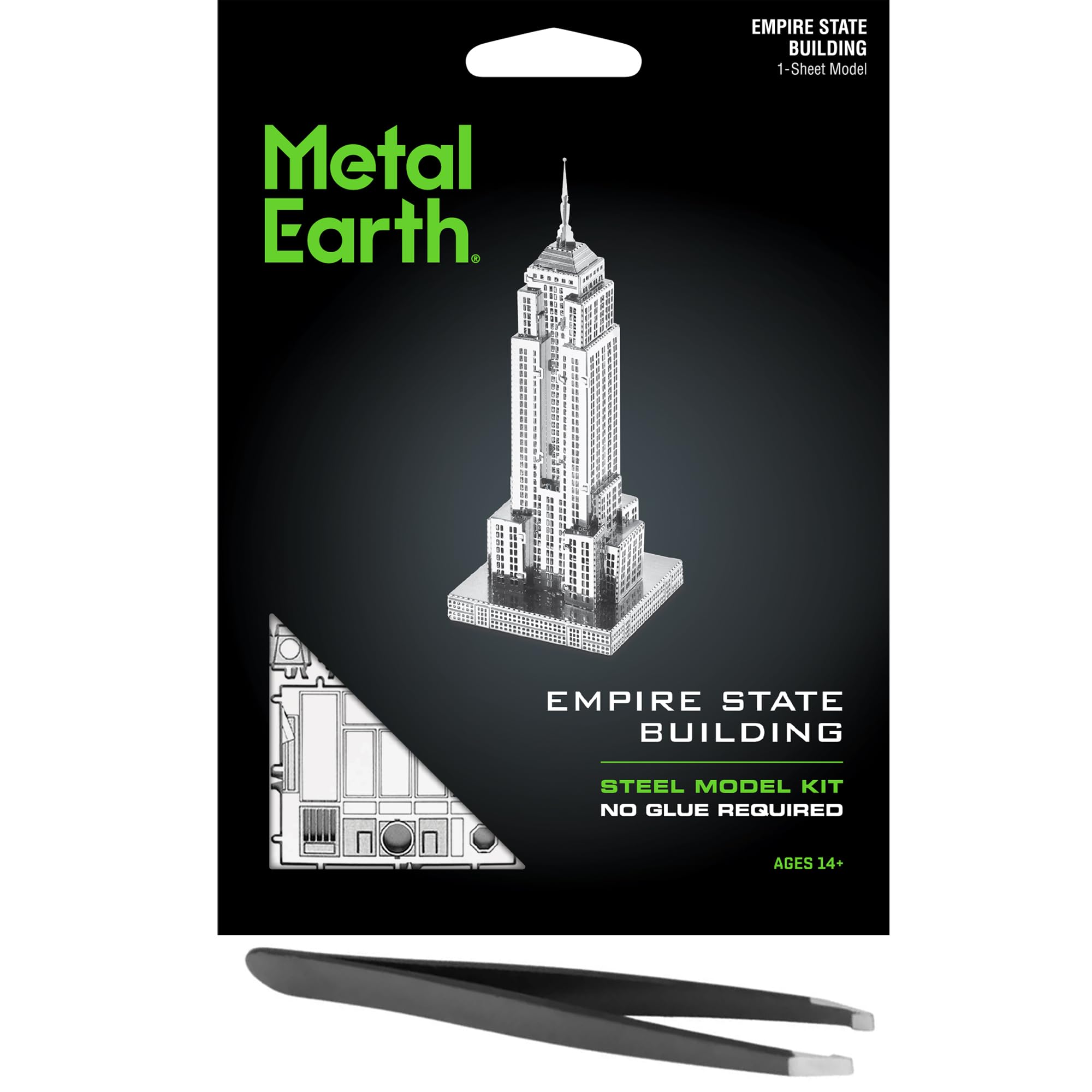 Metal Earth Empire State Building 3D Metal Model Kit Bundle with Tweezers Fascinations
