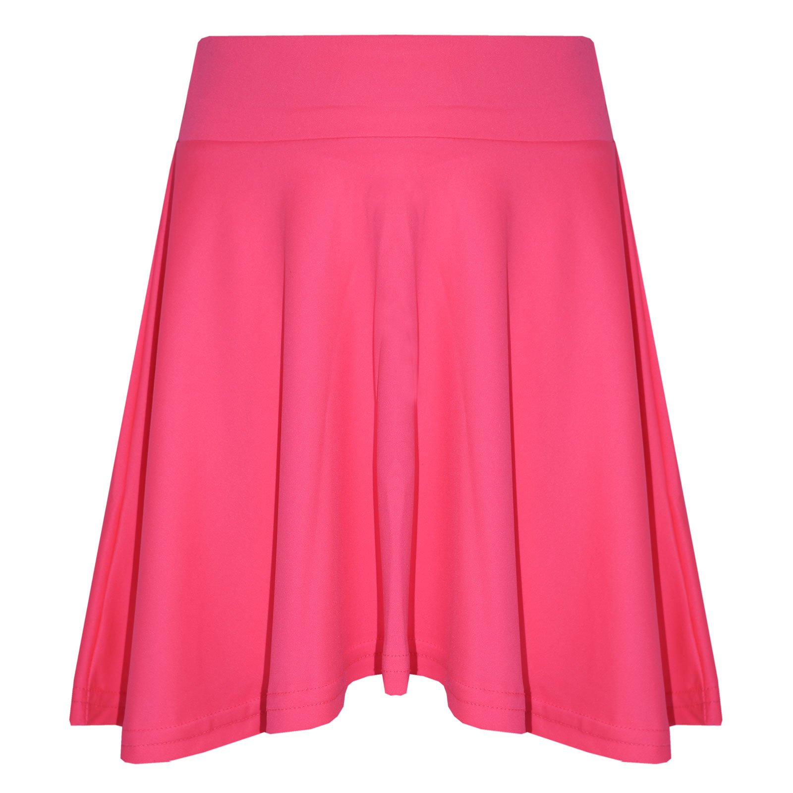 A2Z 4 Kids Girls Plain Skater Skirt Camouflage for School Trendy Soft Feel - Plain Skater Skirt Neon Pink 13