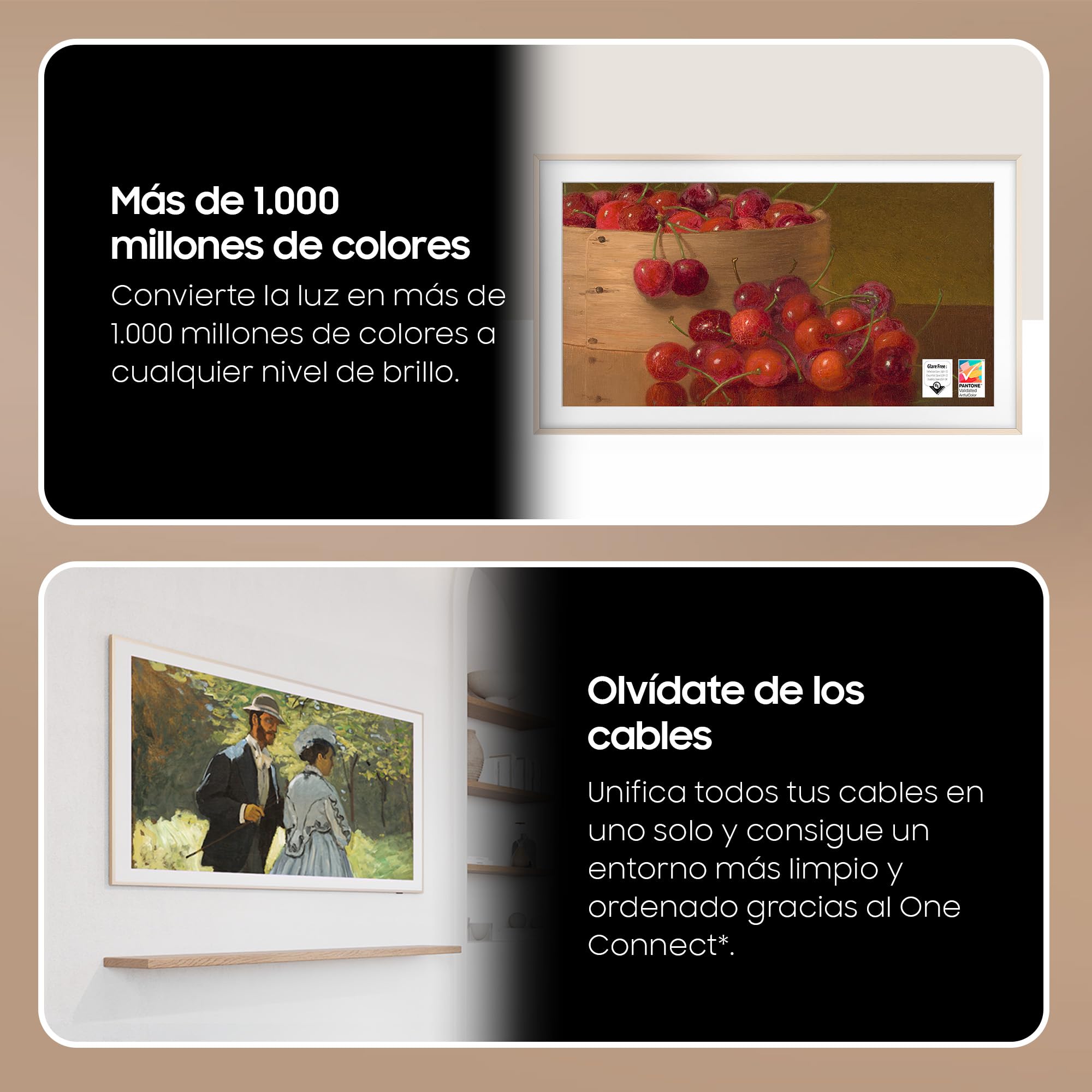 Samsung TV The Frame 4K 2024 43LS03D Smart TV de 43" con Galería de Arte con Display Mate, Marcos Intercambiables, 100% Volumen de Color con Quantum Dot y One Connect y Cable Casi Invisible
