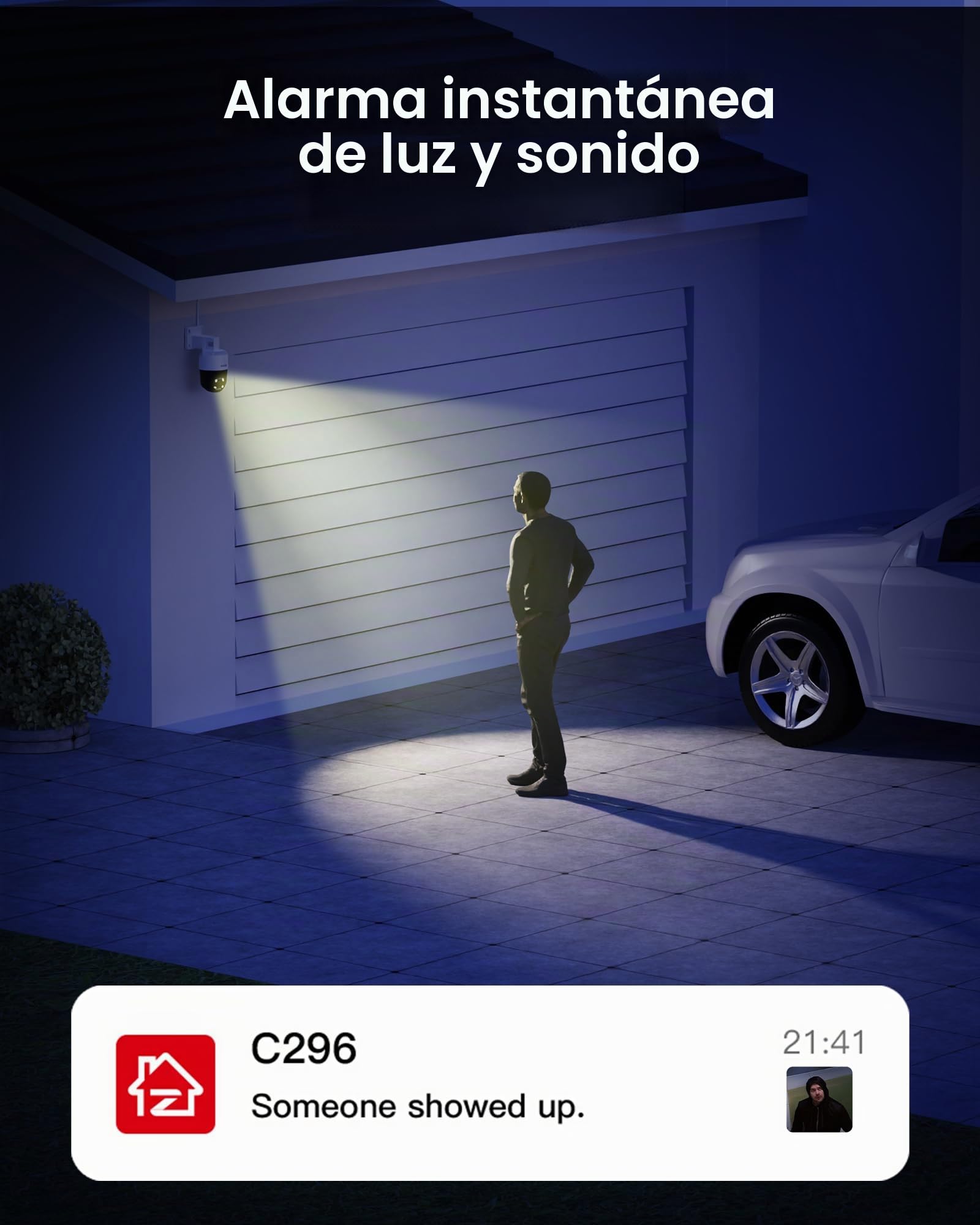 ZOSI 5MP Cámara Vigilancia Seguridad PoE Exterior Pan/Tilt, Detección y Seguimiento de Persona, Visión Nocturna, Cámara Adicional para ZOSI Sistema NVR PoE