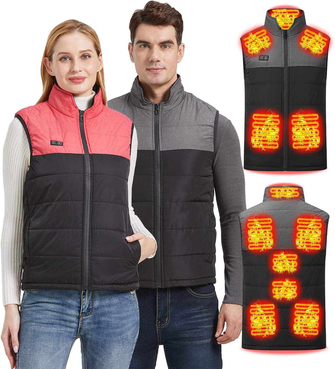 CRGSM Heated Vest for Men Women, USB Rechargeable Body Warmer Vests