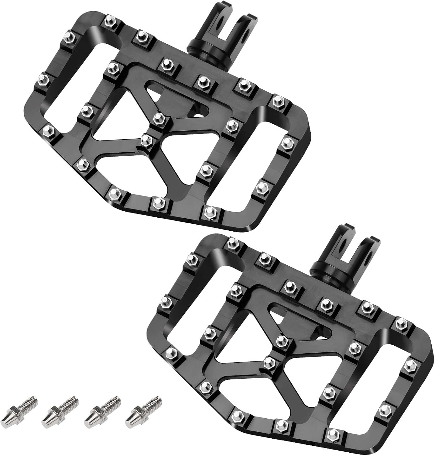 2018-2025 Motorcycle Front Foot Pegs Softail Rider Footpeg compatible with Harley Davidson FXBB FXLR FXLRS FXLRST FXST FLSB FXBR FXBRS Sportster S RH1250S (Black, Wide)