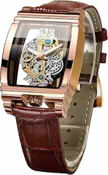 Orologio Uomo Lusso Rettangolare In Pelle Quarzo – Impermeabile Con Calendario E Luminoso