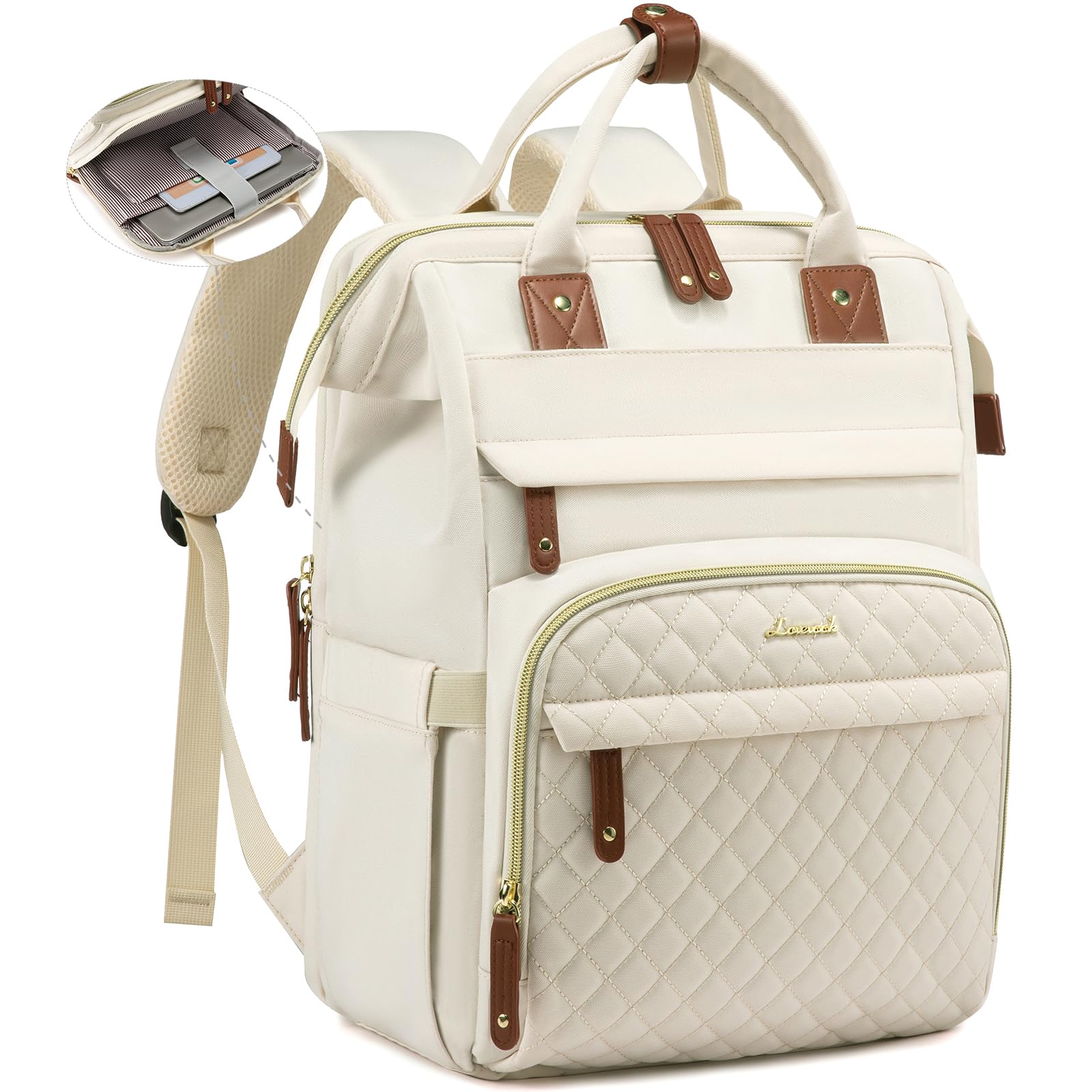 LOVEVOOK Laptop Backpack for Women, 15.6'' Waterproof Nurse Bag Teacher Work Backpack Purse for Women, Travel Computer Backpack for College Office Business Ladies