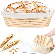 Banneton Proofing Basket with Linen Lining & Scraper