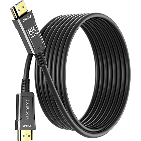 IBirdie 8K Fiber Optic HDMI Cable 50 Feet 16 Meter, In-Wall CL3 Rated, Directional Active Cord, Work On 8K 60hz, 4K 120hz, HDCP 2.3 2.1, 48 Gbps Compatible For Apple-TV PS5