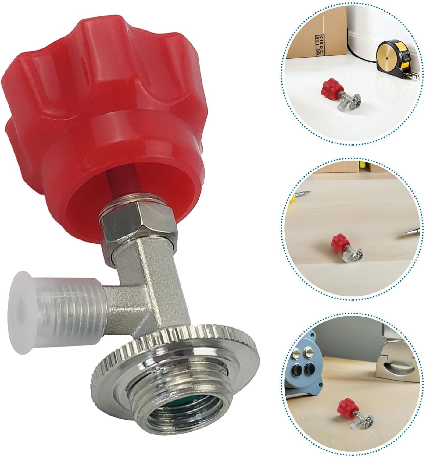 4pcs Automotive Ac Tap Valve Opener Bottle Opener Tool Gas Refill Kit with Red R134a Can Adapter for Car Air Conditioning Repair Maintenance