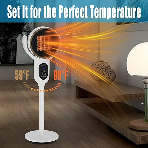 Miniatura 3 de Calentador eléctrico de 1500 W para dormitorio, hogar, oficina, espacio de hasta 1000 pies cuadrados con control remoto, temporizador de 24 horas,