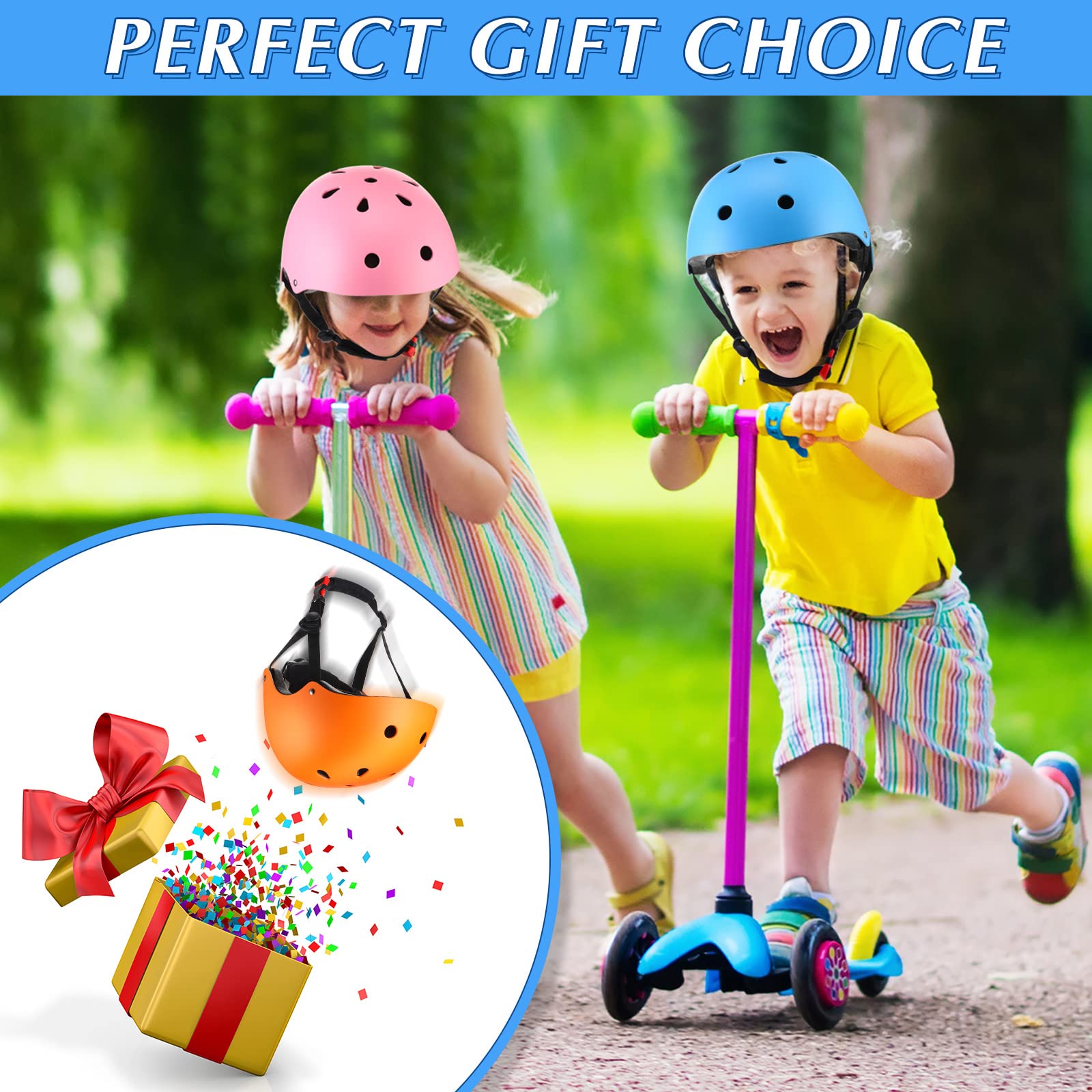Paquete de 4 cascos ajustables para niños de 3 a 8 años de edad, con certificación CPSC, para niños y niñas, monopatín, bicicleta, scooter, ciclismo, equitación, deportes (colorido) 5