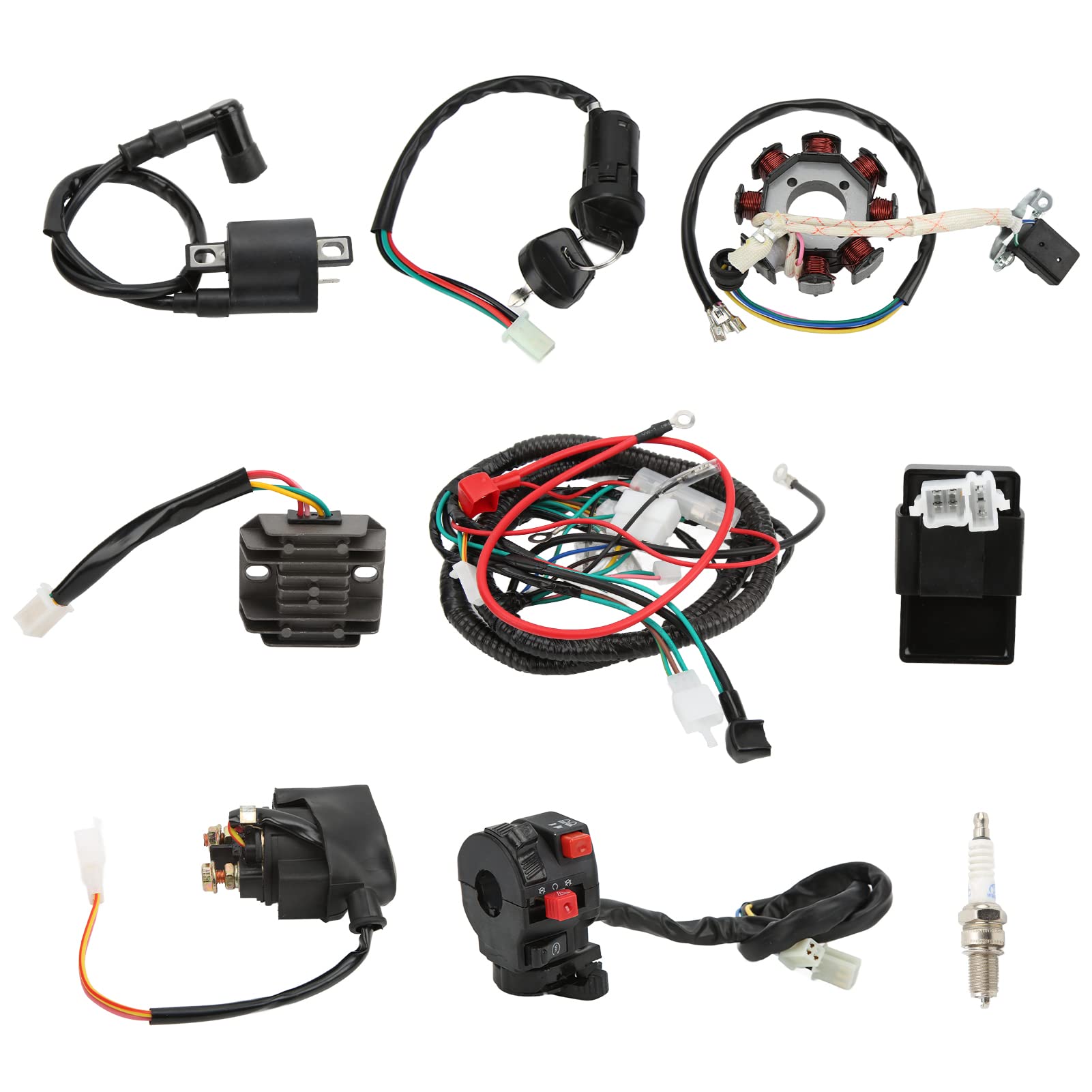 Buy Electric Wiring Harness Kit, ATV Stator Coils Solenoid Valve Spark