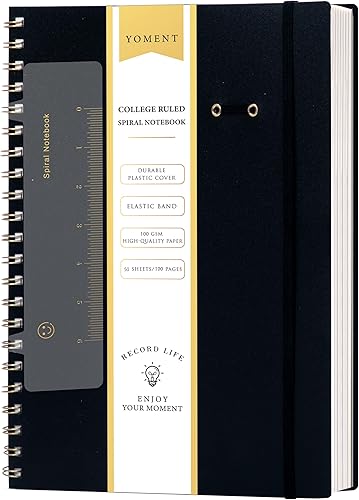 Miniatura 1 de Yoment Paquete de 3 cuadernos en espiral con rayas universitarias A5 encuadernadas en espiral, 160 páginas, papel grueso, tapa dura, cuaderno de