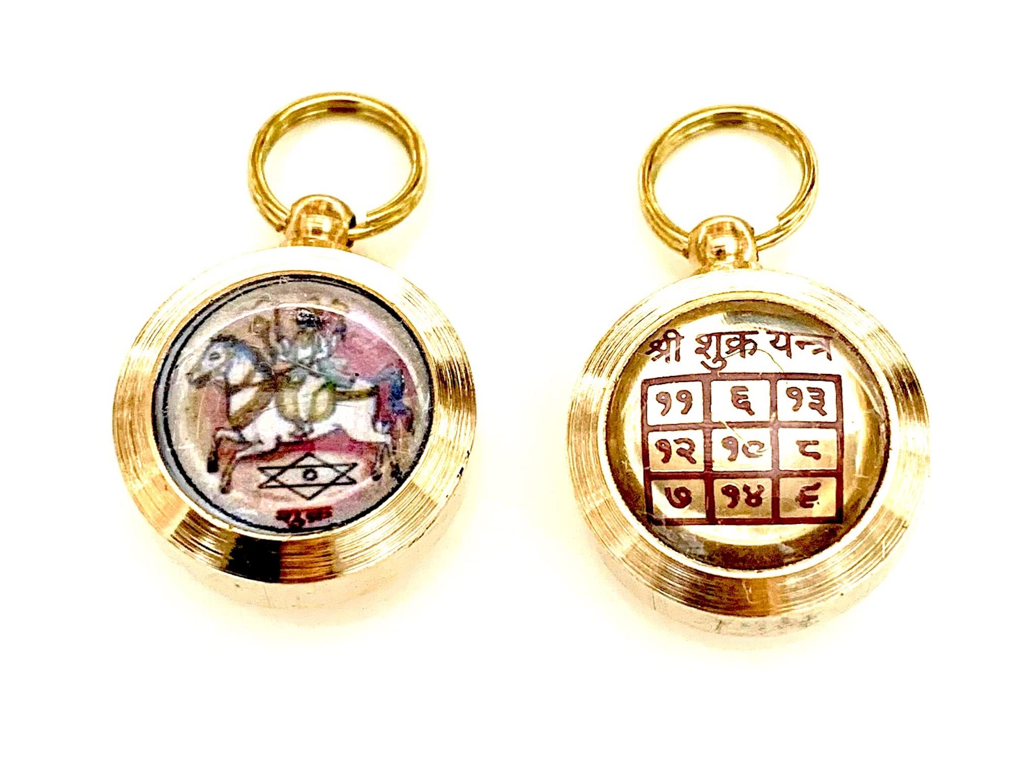 9 Planets Navgrah Navagraha Yantra kavach Pendants Sacred Rashi Yantra Kavach - Brass Pendant Amulets - Remove Malefic Effects of Planets (Shukra Yantra for Venus)