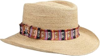Cappello da Donna Gambler Crochet - Made in Italy Sole Estivo Giardiniere con Nastro Grosgrain Primavera/Estate