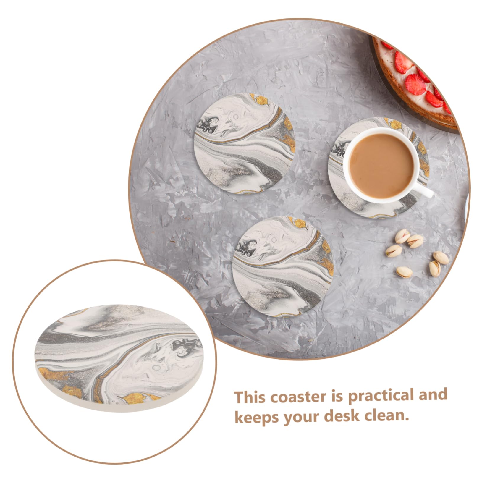 Alipis 12stücke Marble Muster Keramische Untersetzer Absorbierende Tischuntersetzer Mit Korkrücken Für Kaffeetassen Teetassen Weingläser Modernes Design Für Küche Wohnzimmer Bar Und