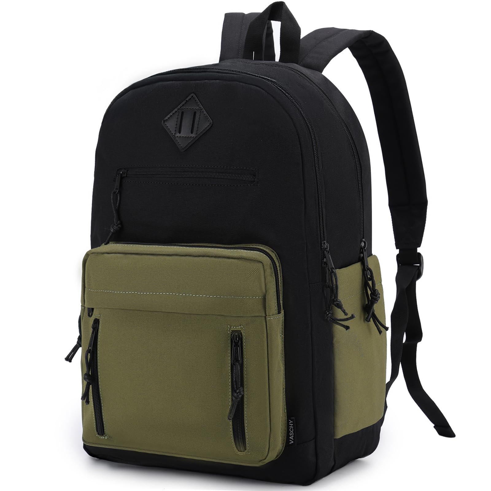 VASCHY School Backpack,Two Compartments Daypack Bookbag Schoolbag for High School Teen Boy Girls/College/Work/Men Bi-color